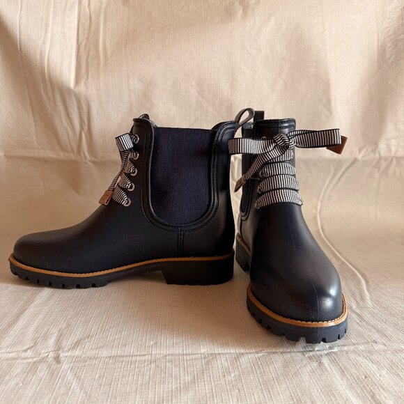 Bernardo Zina Navy Lace Up Rubber Boote WOMENS SIZE 7 - Picture 9 of 11